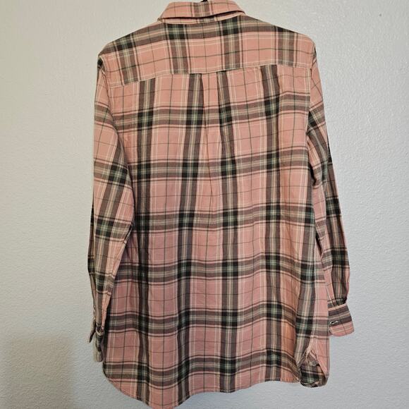 Lauren Ralph Lauren Blouse Womens XM Pink Plaid Long Sleeve Button Up Flannel - Picture 5 of 8